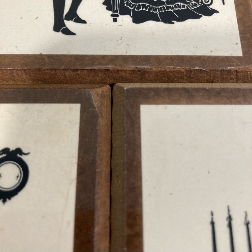 Vintage Set of 3 Victorian Revival Music Silhouette Prints - Black on Cream - Picture 15 of 16